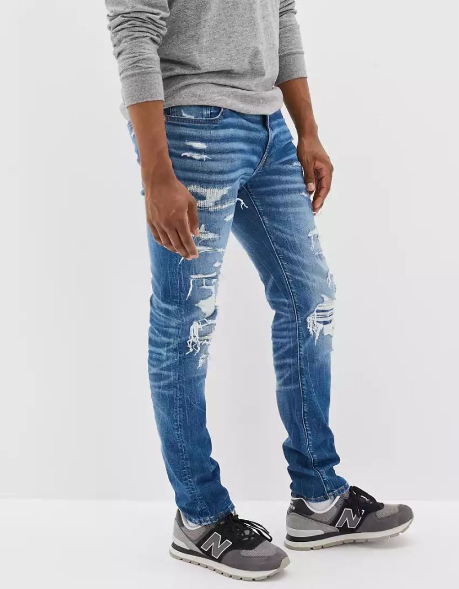 Jean American Eagle AE AirFlexPatched Slim Multicolore Homme | DRE-52095999